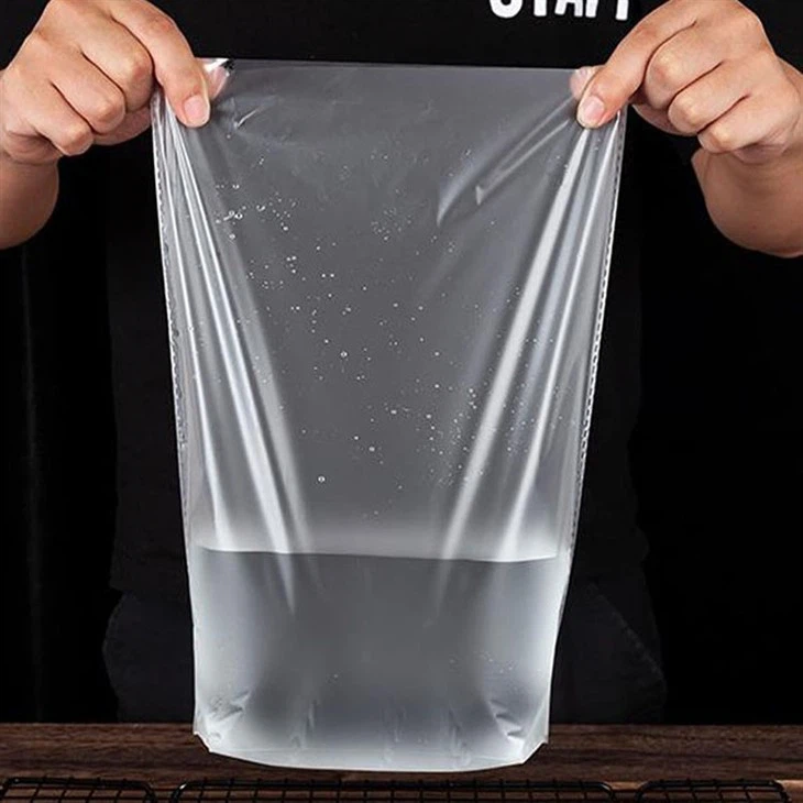 Folded Polyethylene Bags Take Out Disposable Plastic Food Bags Roll Bread And Grocery Clear Bags