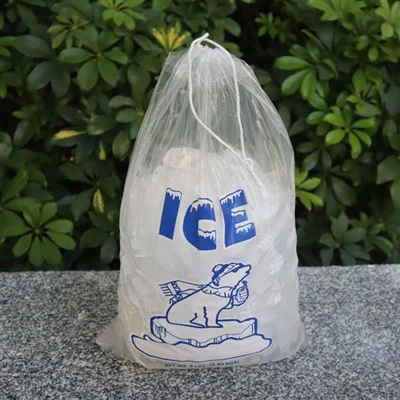10 lb vrecká na ľad so sťahovacou šnúrkou